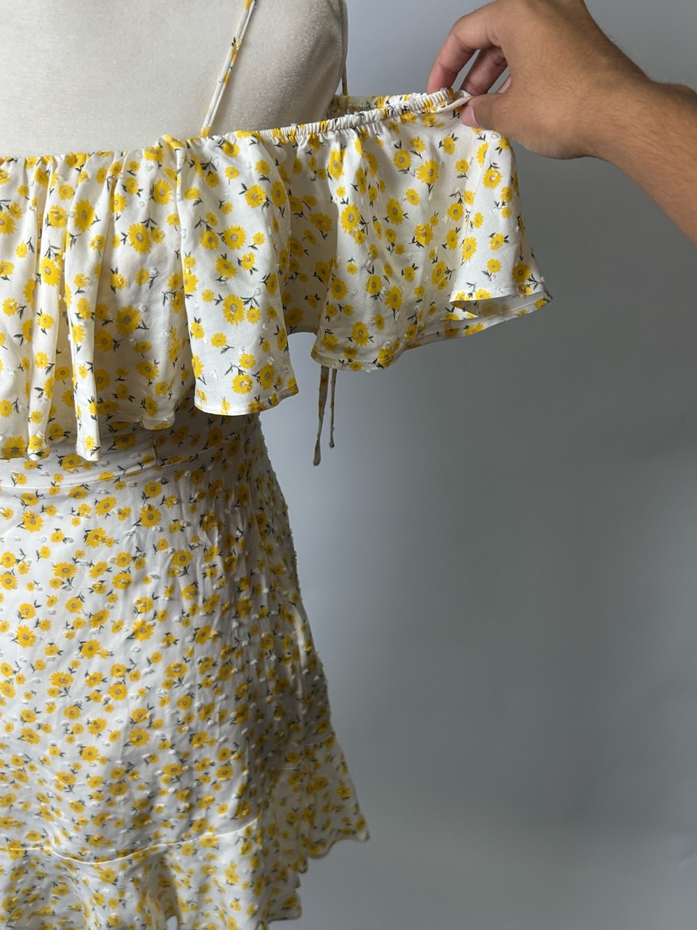Yellow Floral Ruffle Sundress - Picture 2 of 6
